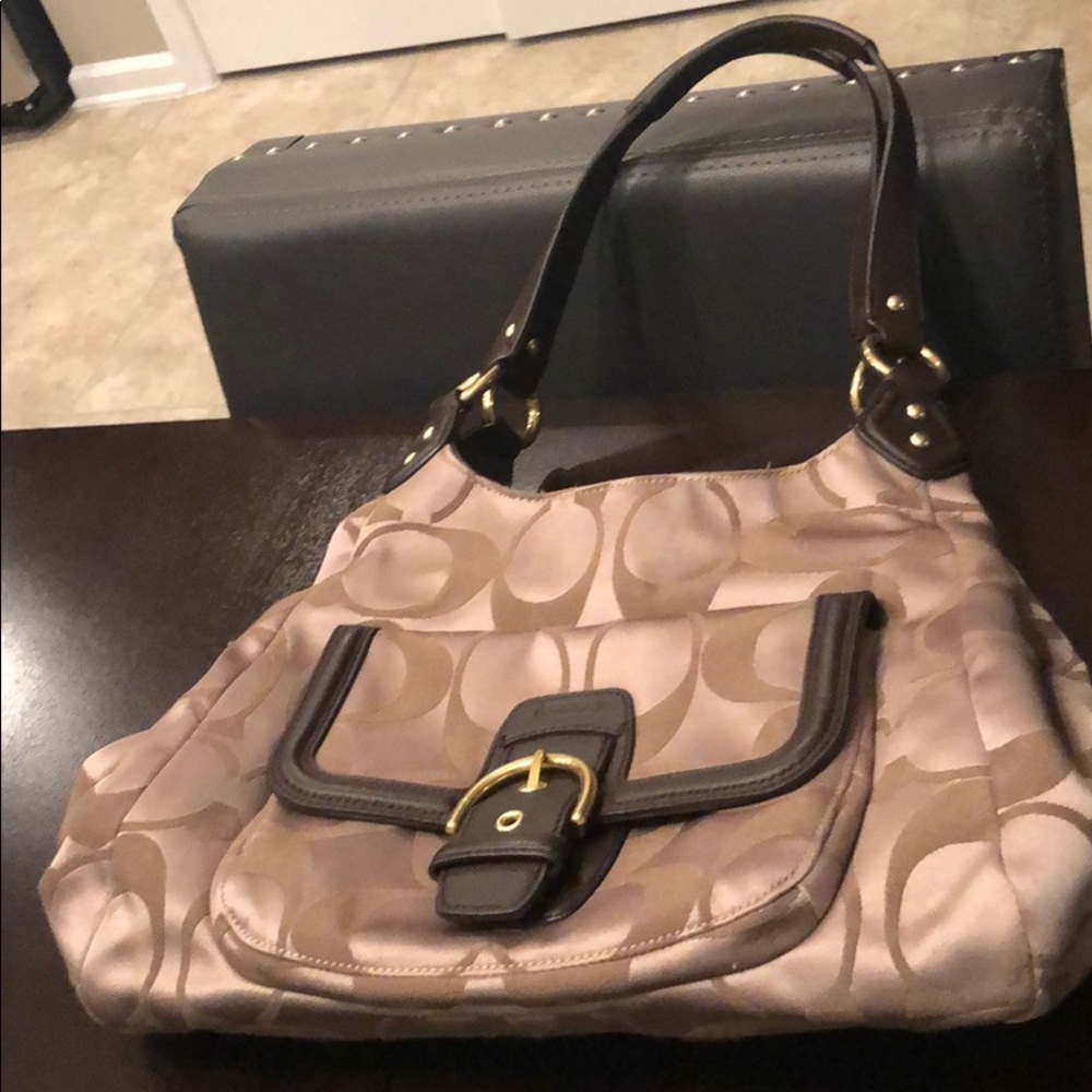 Coach purse - khaki color
